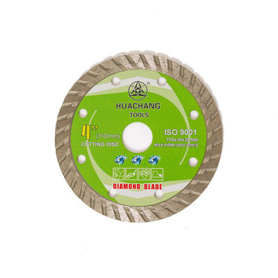 پرس سرد 4.3 اینچی '110×1.2/1.8×10×20mm توربو تیغه الماس برای مصارف عمومی، سرامیک، مرمر و بتن