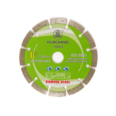 پرس سرد 6 اینچی '150×1.4/2.0×10×22.23×12T تیغه الماس قطعه بندی شده برای مصارف عمومی، سنگ و بتن OEM