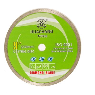 پرس سرد 9 اینچی با کیفیت بالا 230 × 1.8 / 2.6 × 10 × 22.23 میلی متر تیغه الماس لبه پیوسته برای مصارف عمومی، سرامیک، سنگ مرمر