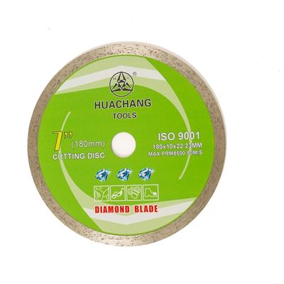 پرس سرد 7 اینچی با کیفیت بالا 180×1.6/2.2×10×22.23 میلی متر تیغه الماس لبه پیوسته برای سرامیک، مرمر