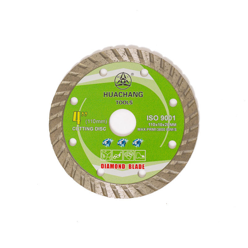 پرس سرد 4.3 اینچی '110×1.2/1.8×10×20mm توربو تیغه الماس برای مصارف عمومی، سرامیک، مرمر و بتن