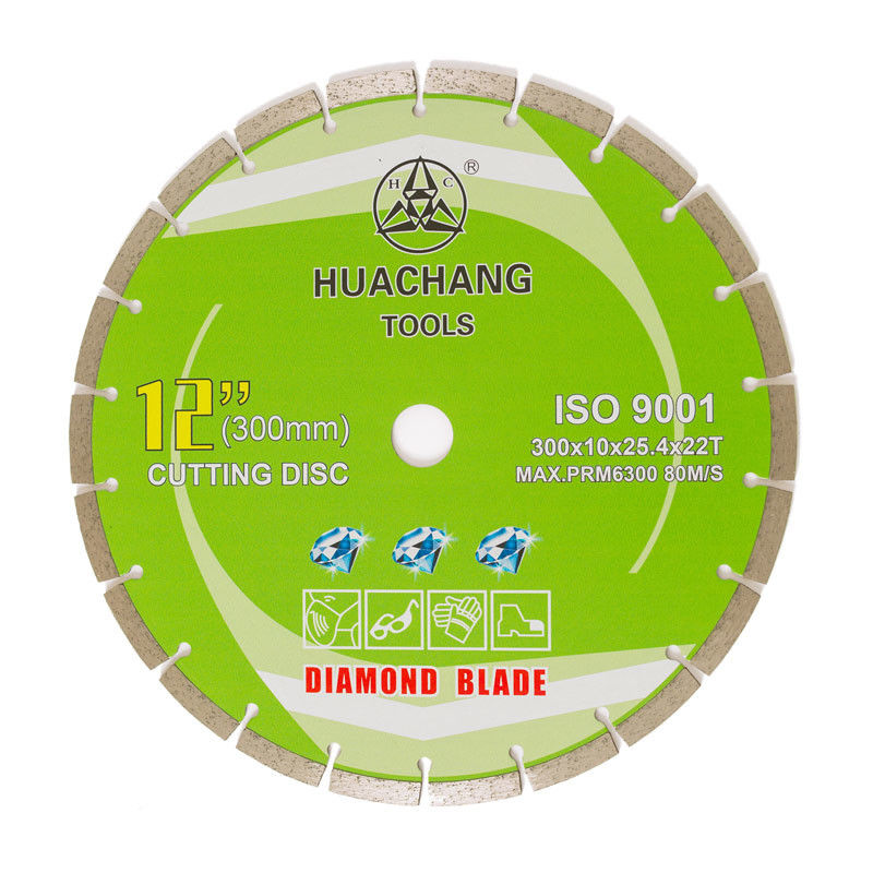 پرس سرد 12 اینچی '300×2.0/3.0×10×25.4×22Tmm تیغه الماس قطعه بندی شده برای مصارف عمومی، سنگ