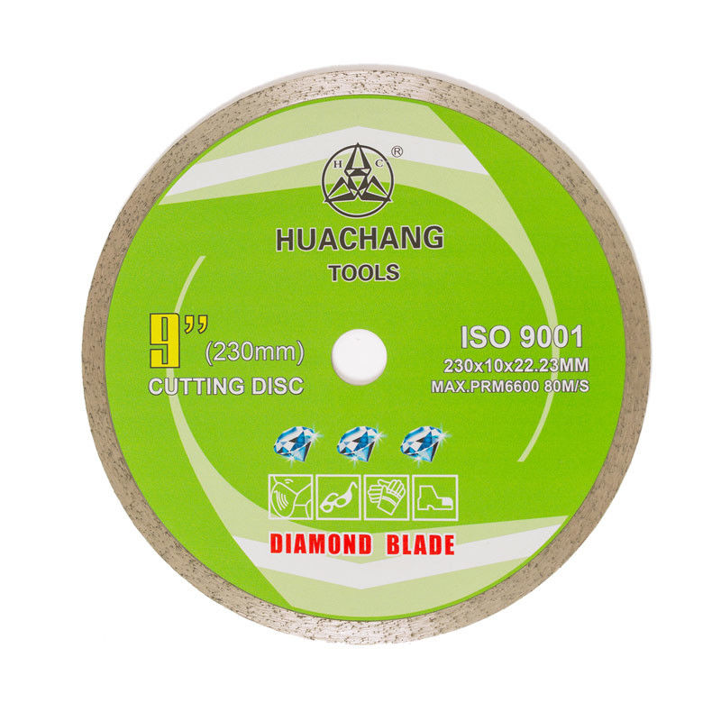 پرس سرد 9 اینچی با کیفیت بالا 230 × 1.8 / 2.6 × 10 × 22.23 میلی متر تیغه الماس لبه پیوسته برای مصارف عمومی، سرامیک، سنگ مرمر