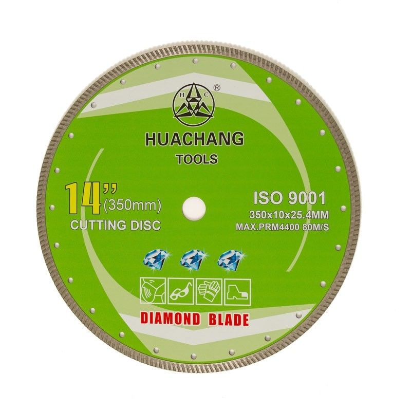 پرس سرد 14 اینچی '350×2.2/3.2×10×25.4mm توربو تیغه الماس برای مصارف عمومی، سرامیک، مرمر و بتن